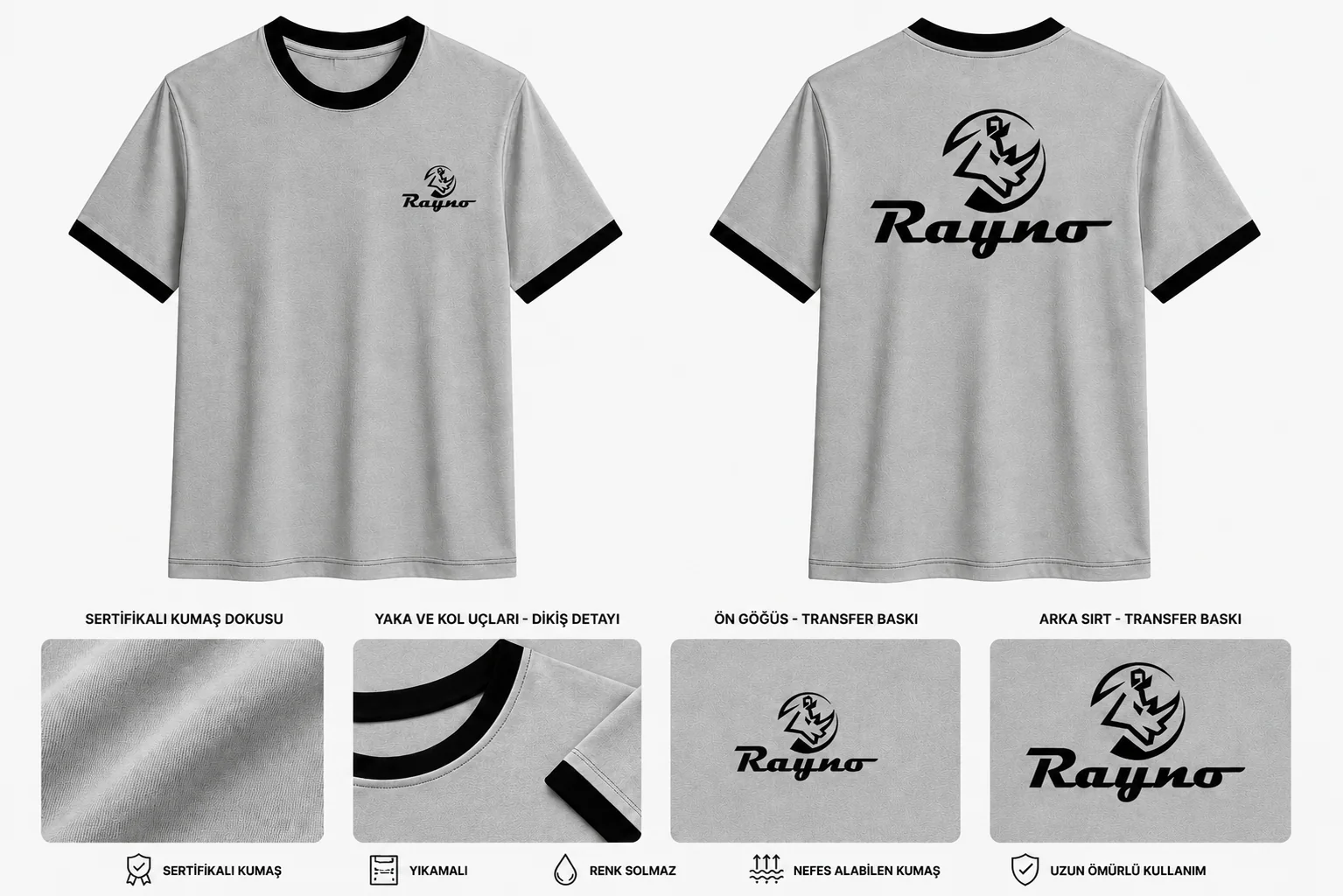 Düz Yaka Tshirt · Kontrast Yaka · RM-İK-TDY-291