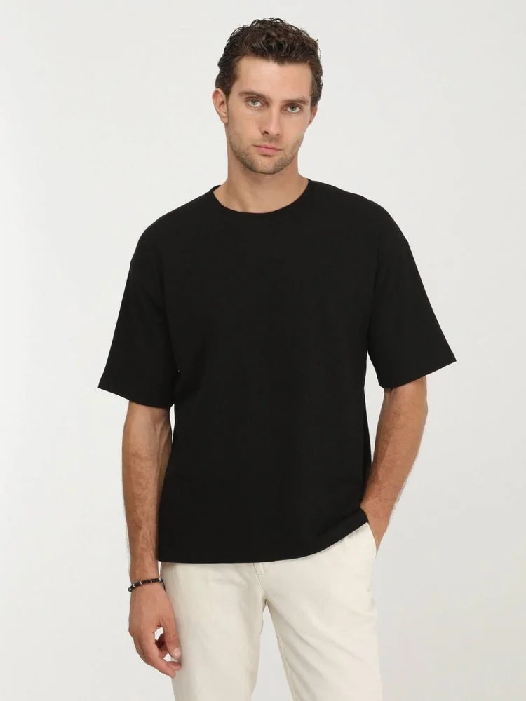 Siyah Oversize Tişört · RM-İK-TDY-370