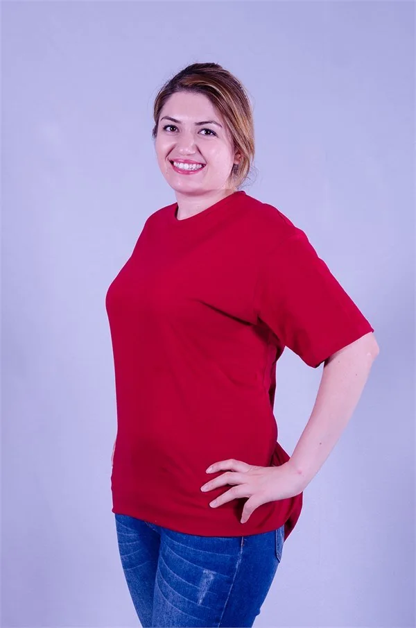 Kırmızı Bol Kollu Kadın Tişört · RM-İK-TDY-378 (1/2)