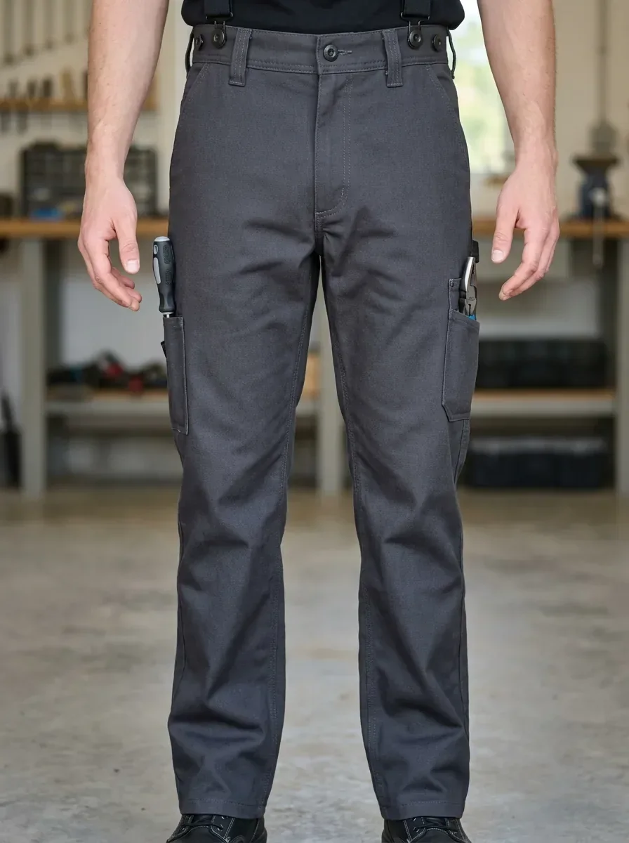Gri Yan Cepli İş Pantolonu · RM-İK-PG-382