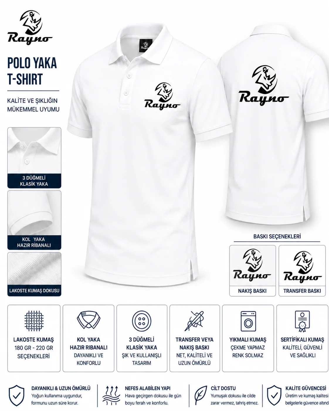Polo Yaka Tshirt · Beyaz · RM-İK-TPY-323