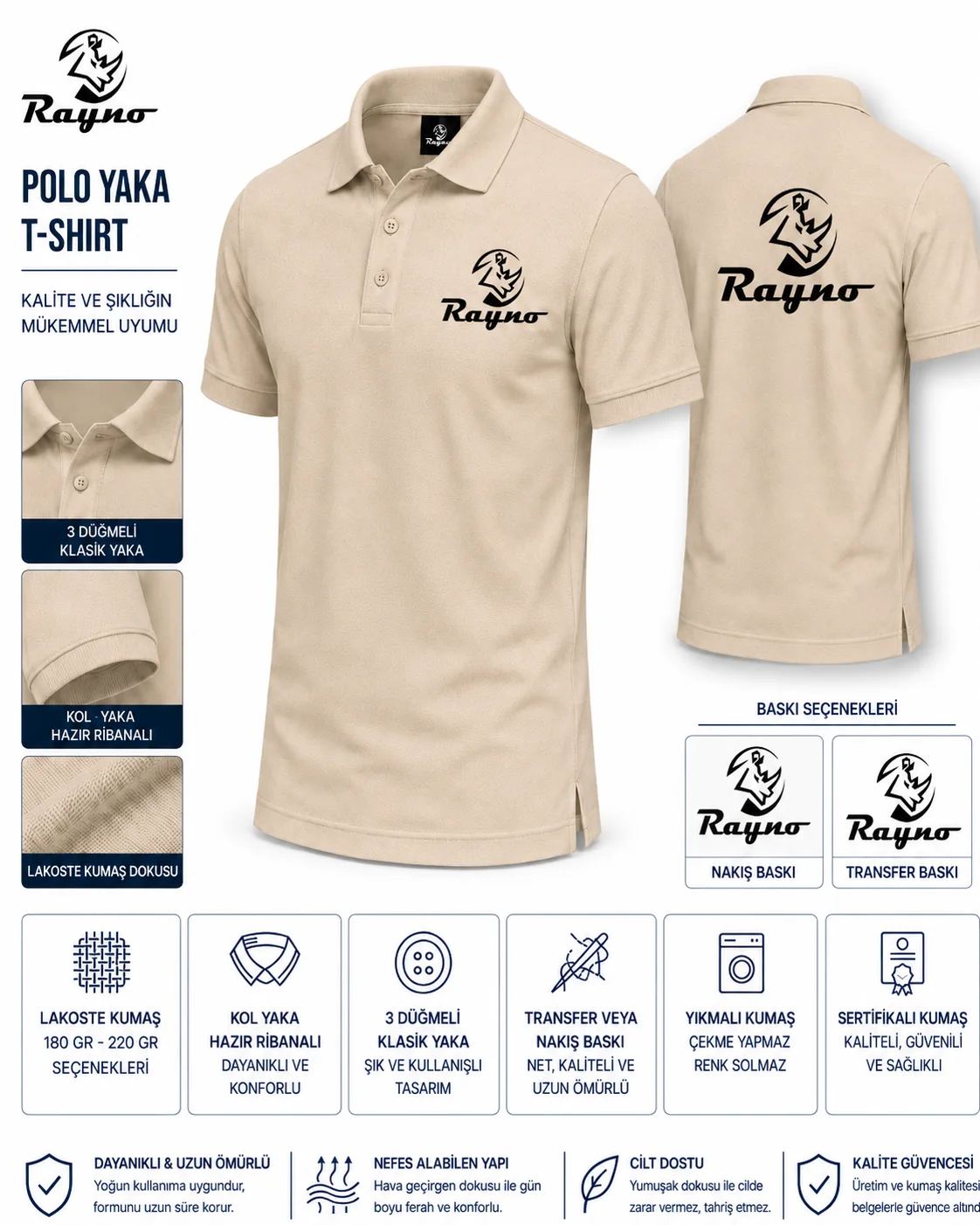 Polo Yaka Tshirt · Bej · RM-İK-TPY-324