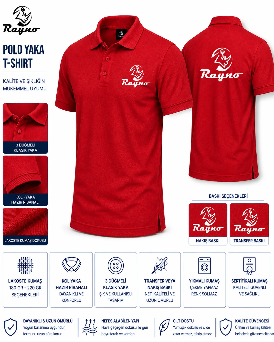 Polo Yaka Tshirt · Kırmızı · RM-İK-TPY-326