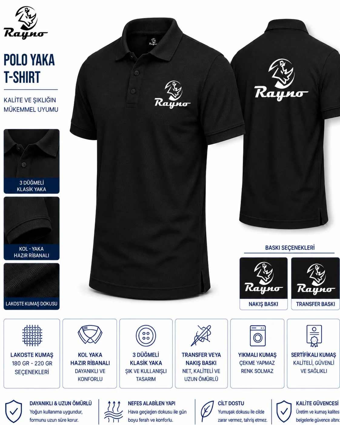 Polo Yaka Tshirt · Siyah · RM-İK-TPY-327