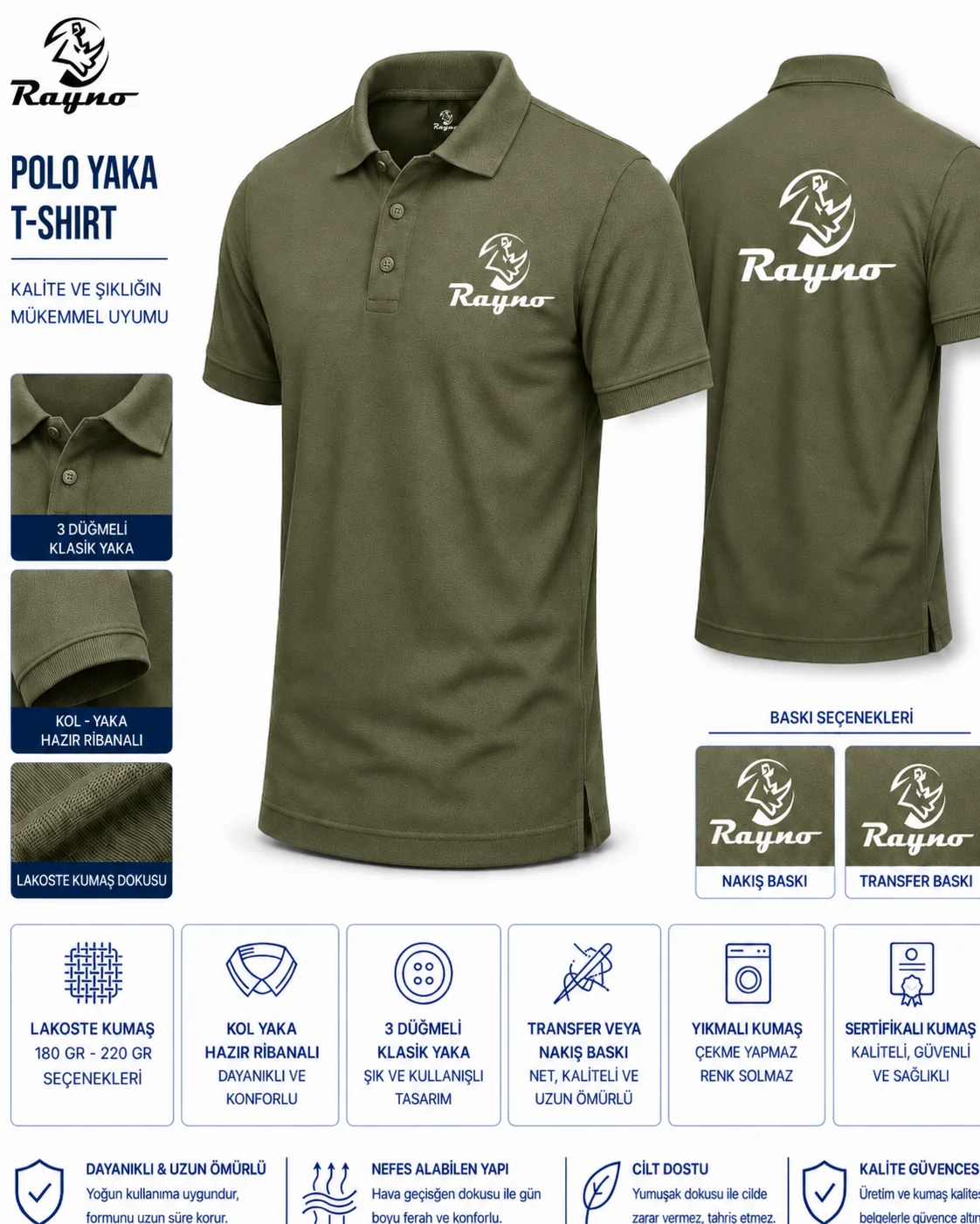 Polo Yaka Tshirt · Haki · RM-İK-TPY-328