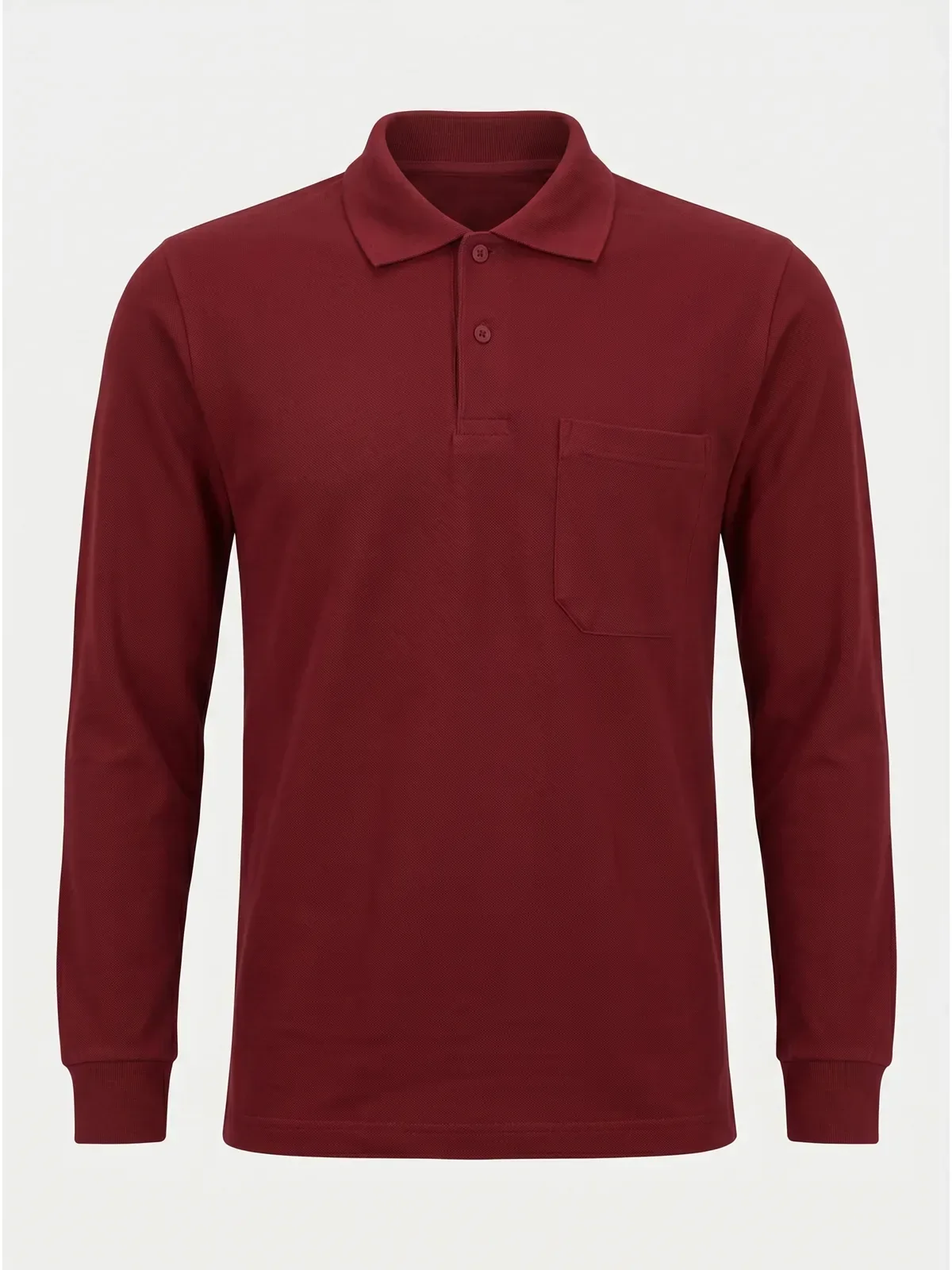 Polo Yaka Uzun Kol Cepli Sweatshirt - Bordo · RM-İK-TPY-359