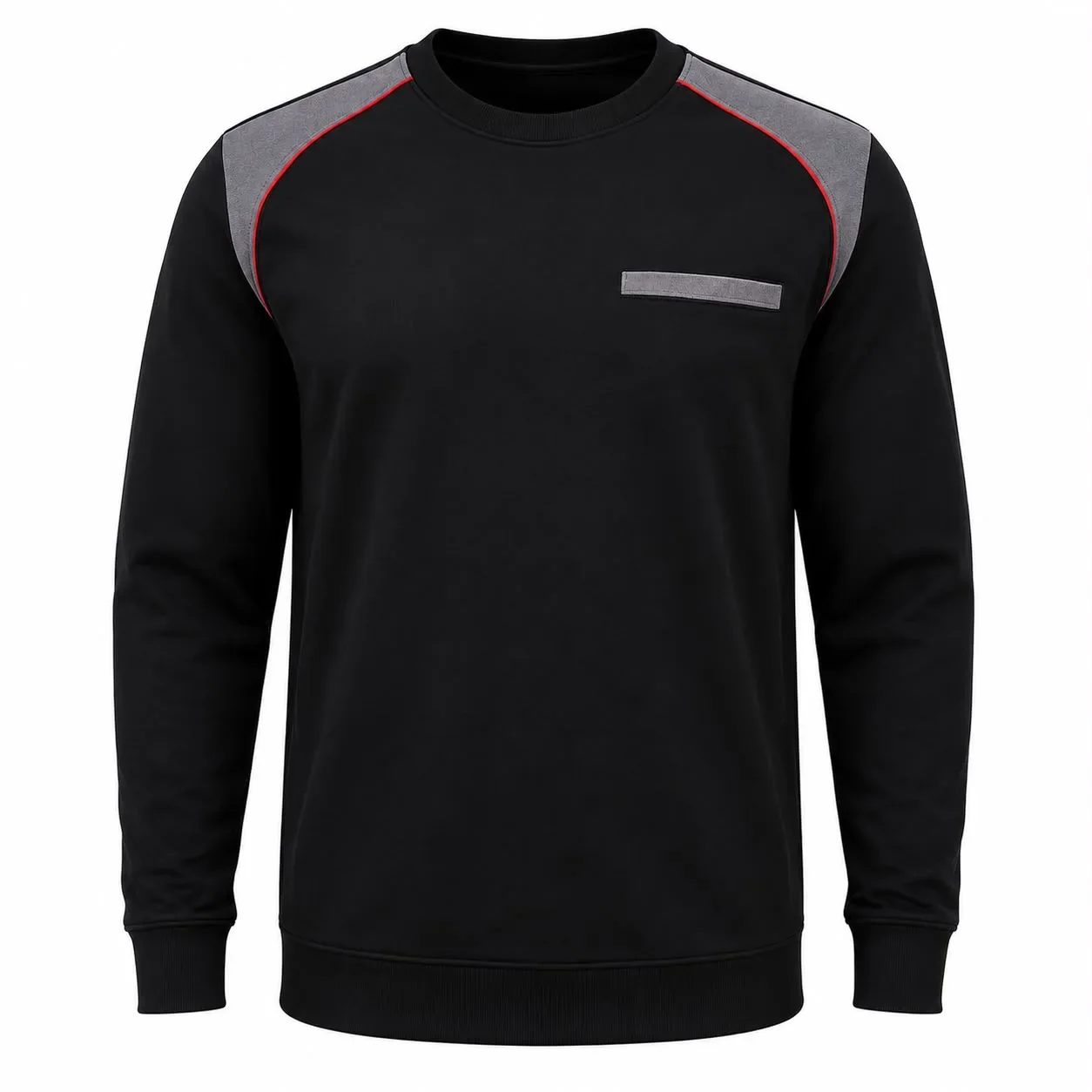Siyah Gri Omuz Garnili Sweatshirt - Siyah · RM-İK-SW-10