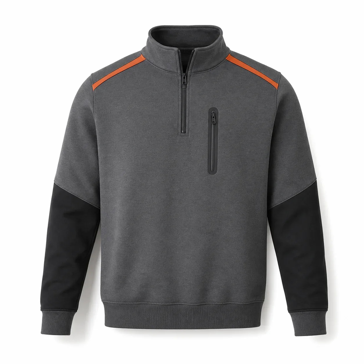 Grafit Turuncu Yarım Fermuarlı Teknik Sweatshirt - Grafit · RM-İK-SW-13