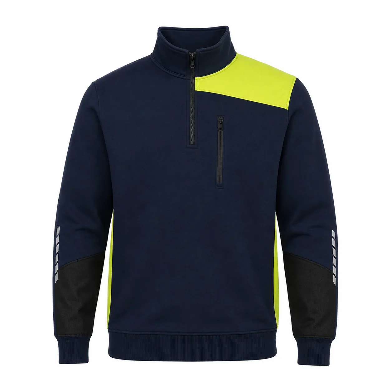 Lacivert Fosfor Reflektif Yarım Fermuarlı Sweatshirt - Lacivert · RM-İK-SW-18