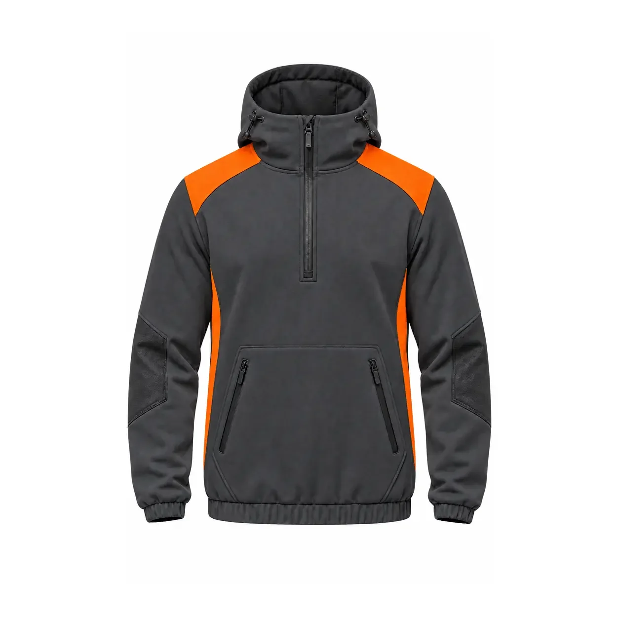 Antrasit Turuncu Fermuarlı Teknik Hoodie - Antrasit · RM-İK-SW-25