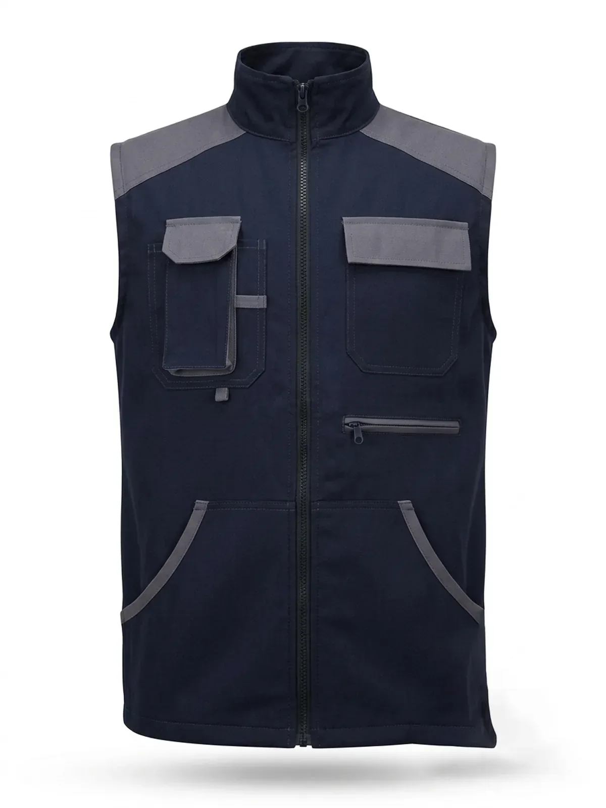 Gabardin İş Yeleği Detaylı Yazlık - Lacivert Gri · RM-İK-YL-12