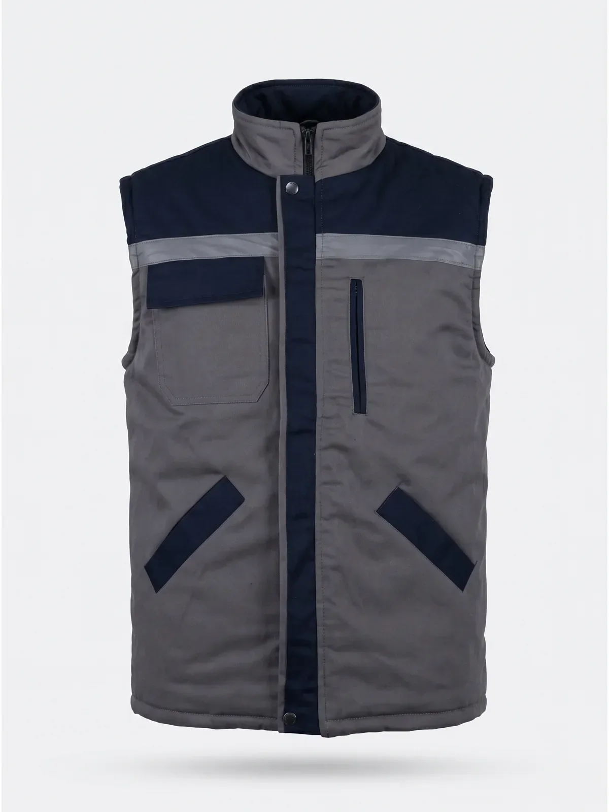 Gabardin İş Yeleği Reflektörlü - Gri Lacivert · RM-İK-YL-2