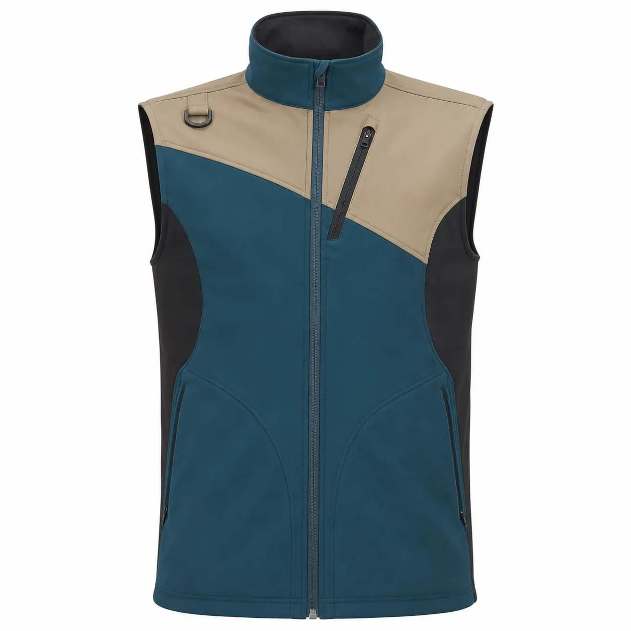 Petrol Bej Asimetrik Softshell Yelek - petrol / bej · RM-İK-YL-29