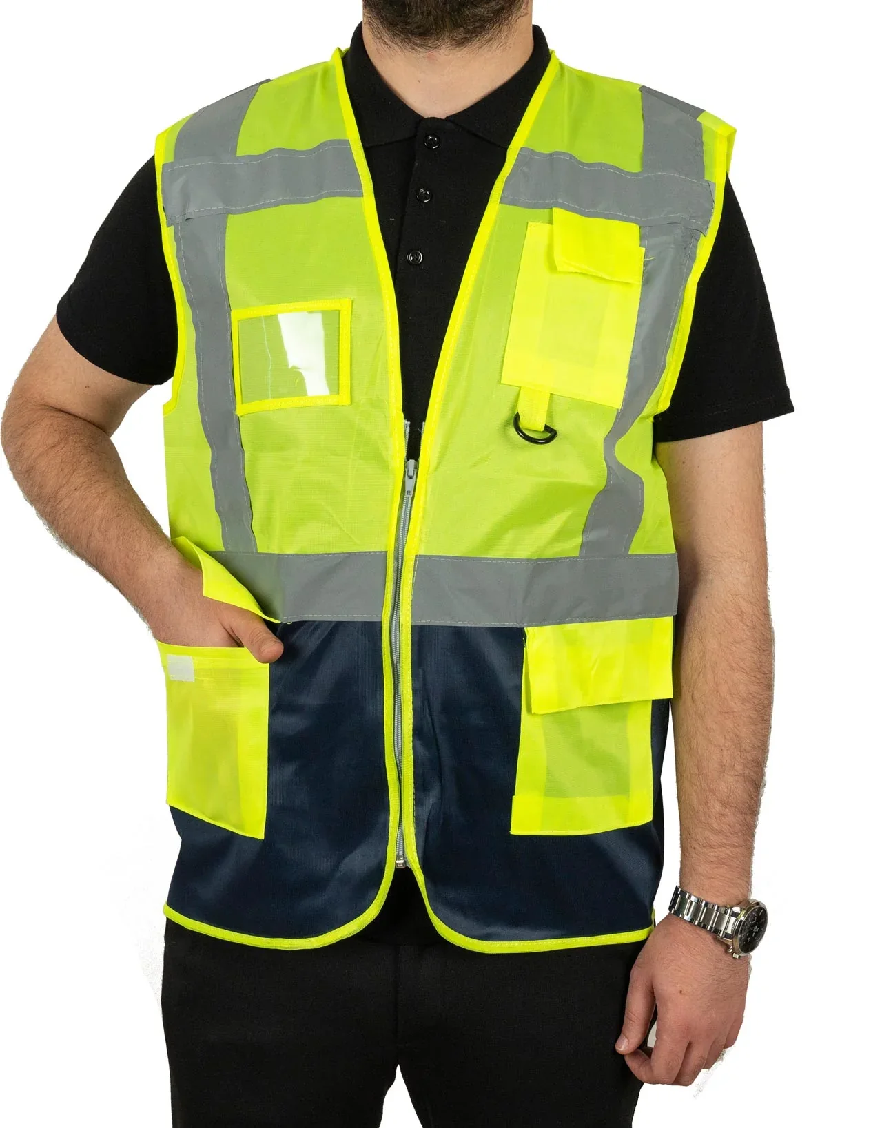 Reflektörlü Mühendis İkaz Yeleği Lacivert Hi Vis - Sarı · RM-İK-YL-71 (4/5)