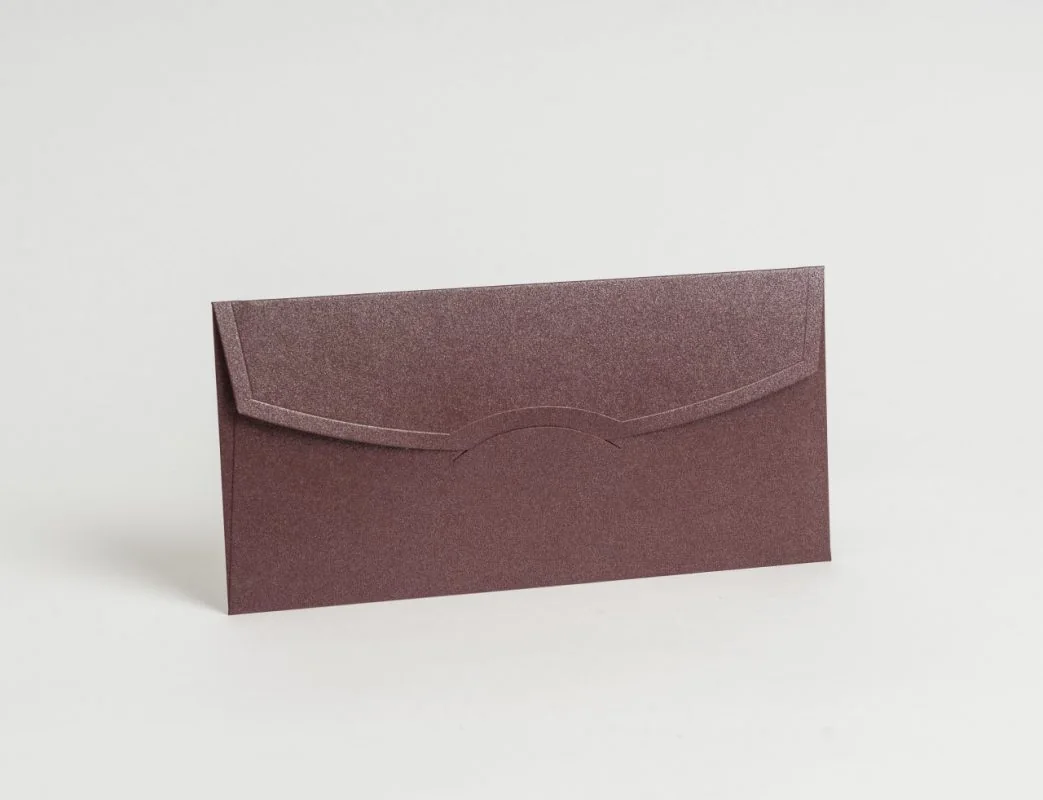 Davetiye zarfı 11x22 cm - Metalik Bordo · RM-M-ZF-106
