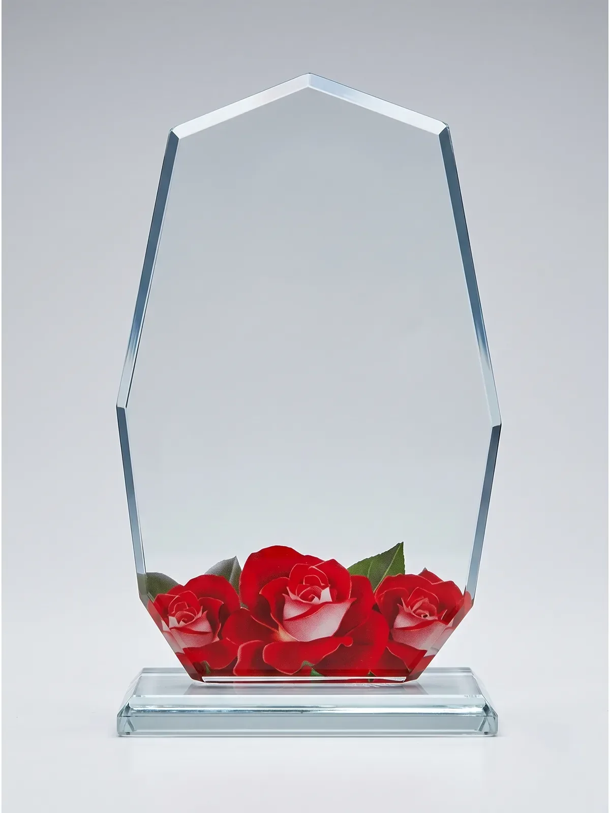 Kristal Cam Plaket Gül Desenli · RM-P-PL-4