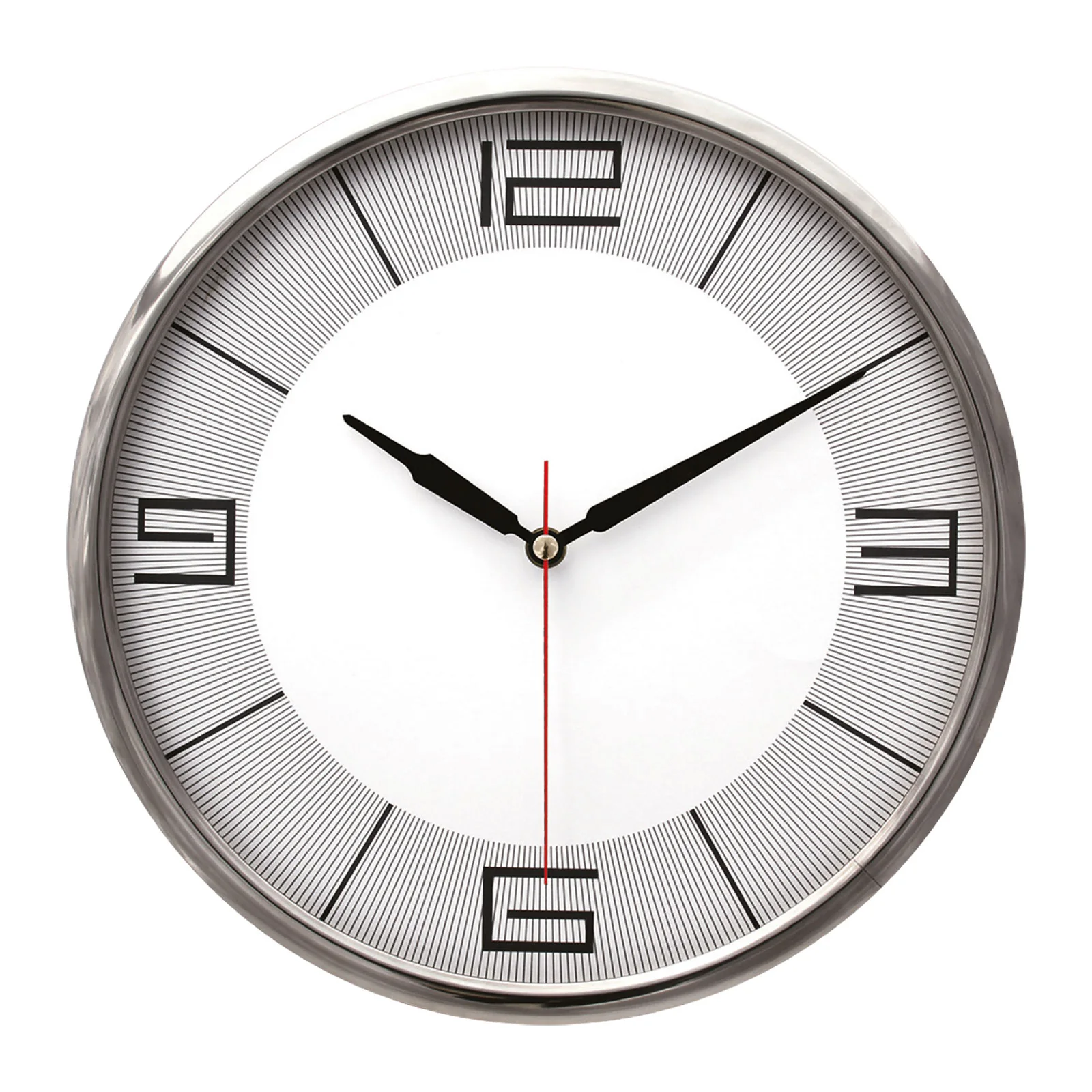 Metal Çerçeve Duvar Saati 320mm - Gri / Gümüş · RM-P-SA-29